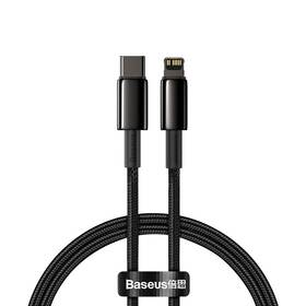Kabel Baseus Tungsten Gold USB-C/Lightning PD 20W 1m černý

