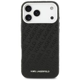 Kryt na mobil Karl Lagerfeld Grained PU Repeated Logo MagSafe na Apple iPhone 17 Pro Max černý


