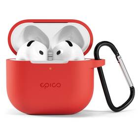 Pouzdro Epico Outdoor Cover s karabinou pro Apple AirPods 4 červené

