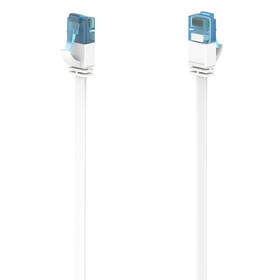 Kabel Hama síťový (RJ45), Cat6, 5m, plochý bílý

