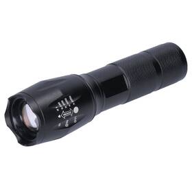 Svítilna Solight 300 lm, Cree, fokus, Li-Ion, USB nabíjení, power banka černá

