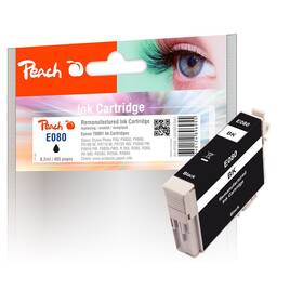 Inkoustová náplň Peach Epson 80, T0801, 405 stran černá


