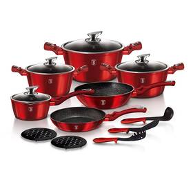 Sada nádobí Berlinger Haus BH-1226 (15 ks) červená barva

