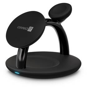 Bezdrátová nabíječka Connect IT MultiCharge 3v1 MagSafe černá barva

