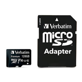  Paměťová karta Verbatim Premium microSDXC 128GB UHS-I V10 U1 (90R/10W) + adaptér