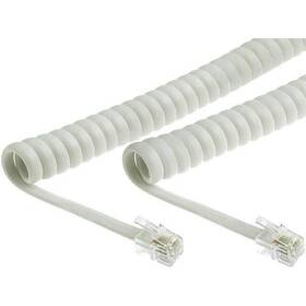 Kabel SMARTON RJ11, kroucený, 6m bílý

