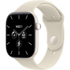 Chytré hodinky Apple GPS + Cellular 46 mm perlově bílá keramika, pískový sportovní řemínek - M/L 

