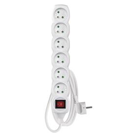 Kabel prodlužovací EMOS 6x zásuvka, vypínač, 2m bílá

