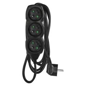 Kabel prodlužovací EMOS 3x zásuvka, 3m černý

