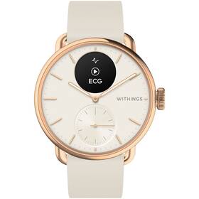 Chytré hodinky Withings ScanWatch 2 42 mm se silikonovým řemínkem + kovový řemínek rose gold


