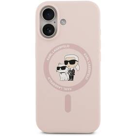 Kryt na mobil Karl Lagerfeld Liquid Silicone Karl and Choupette MagSafe na Apple iPhone 17 růžový

