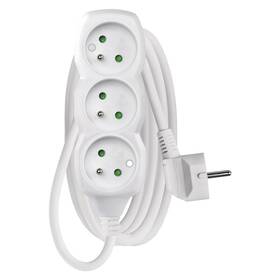 Kabel prodlužovací EMOS 3x zásuvka, 2m bílý

