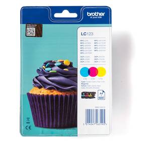 Inkoustová náplň Brother LC-123RBWBP, 3x600 stran, CMY 
