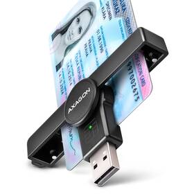 Čtečka eObčanek Axagon USB-A PocketReader černá

