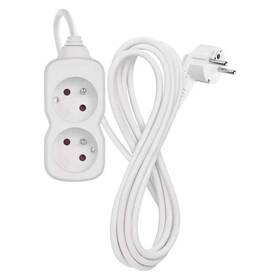 Kabel prodlužovací EMOS 2 x zásuvka, 3m bílý

