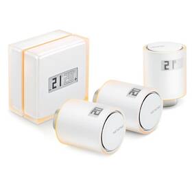 Termostat Netatmo Smart Thermostat + 3 hlavice Smart Radiator Valves bílá barva
