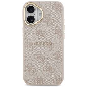 Kryt na mobil Guess PU Leather 4G Gold Frame MagSafe na Apple iPhone 17 růžový

