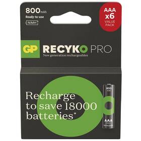 Baterie nabíjecí GP ReCyko Pro AAA (HR03), 6 ks 

