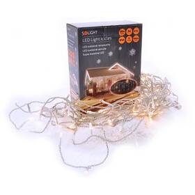 Vánoční osvětlení Solight závěs - rampouchy, 360 LED, 9m x 0,7m+ 6m, venkovní, teplá bílá 

