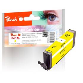 Inkoustová náplň Peach Canon CLI-551XL, 770 stran žlutá

