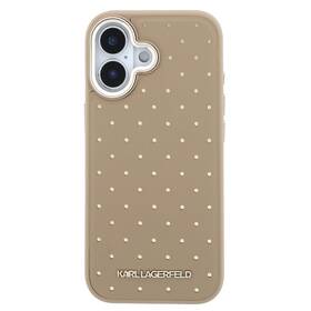Kryt na mobil Karl Lagerfeld PU Perforated Gold Dots MagSafe na Apple iPhone 17 béžový

