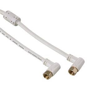 Koaxiální kabel Hama 5 m, kolmé konektory bílý

