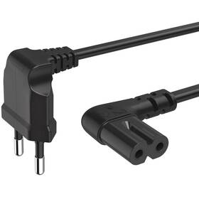 Kabel Hama napájecí, kolmé euro vidlice, 1,5  m černá barva
