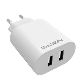 Nabíječka do sítě GoGEN ACH 206, 2x USB-A, 24W bílá

