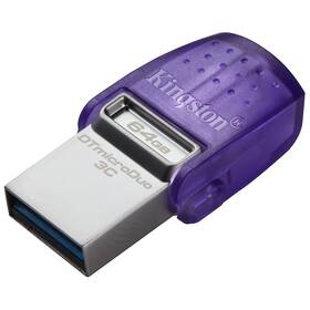 USB Flash Kingston DataTraveler microDuo 3C 64GB fialová barva
