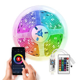 LED pásek Solight Wifi Smart, RGB, 5m, sada s adaptérem a dálkovým ovladačem 

