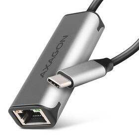 Síťová karta Axagon USB-C 3.2 Gen 1 - 2.5 Gigabit Ethernet šedá

