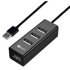 USB Hub C-Tech 4x USB 2.0 černá barva

