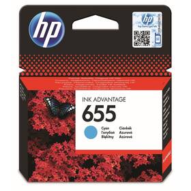 Inkoustová náplň HP 655, 600 stran azurová

