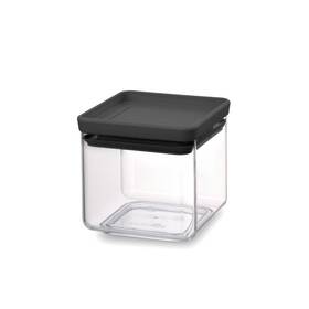 Dóza na potraviny Brabantia Square 0,7 l, dark grey černá/průhledná

