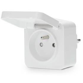 Chytrá zásuvka Nedis SmartLife, měřič spotřeby, dálkově ovladatelná, Wi-Fi, IP44, 3680 W bílá


