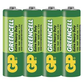 Baterie zinkochloridová GP Greencell AA, R06, fólie 4ks 

