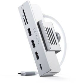 USB Hub Satechi USB-C Clamp Hub iMac 24inch (2021) (1x USB-C, 3x USB-A 3.0, Micro/SD) stříbrný

