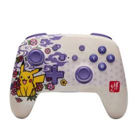 Gamepad PowerA Enhanced Wireless Controller na Nintendo Switch - Pokémon Pikachu Blossom bílý/fialový

