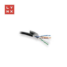 Kabel Lynx FTP Cat6, PE (Fca), celoměděný, venkovní, cívka 305m černý

