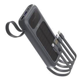Powerbanka Spello by Epico ForcePack 5in1 10000mAh solární, s integorvanými kabely SP15 šedá

