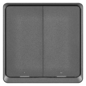 Vypínač EMOS GoSmart IP-2002ZB, ZigBee 3.0, 2-tlačítkový šedý

