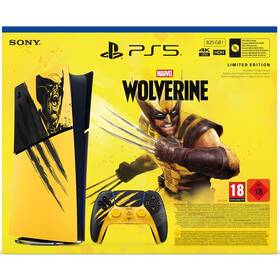 Herní konzole Sony PlayStation 5 Digital (typ modelu - slim) - Marvel’s Wolverine Battle Yellow Limited Edition Bundle žlutá

