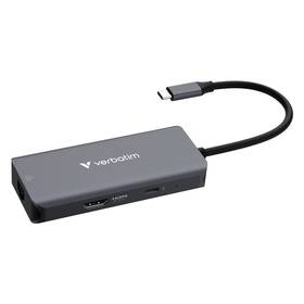 USB Hub Verbatim USB-C Essentials Multiport Hub 6 port - 3x USB 3.2 GEN 1 / HDMI /  USB-C PD / RJ-45 šedý

