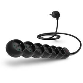 Kabel prodlužovací Connect IT 230 V, 6 zásuvek, s vypínačem, 5m černý

