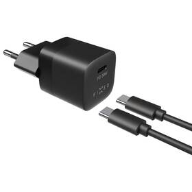 Nabíječka do sítě FIXED Mini 1x USB-C PD 30W + USB-C kabel 1m černá

