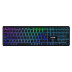 Klávesnice Canyon HKB-W11 RGB Dual Mode CZ černá barva
