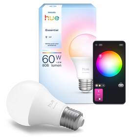 Chytrá žárovka Philips Essential Bluetooth, 8 W, A60, E27, White and Color Ambiance 

