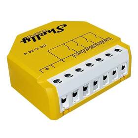 Modul Shelly Qubino Wave i4 DC, modul pro aktivaci scén, Z-Wave žlutý


