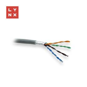 Kabel Lynx FTP Cat5e, LSZH, 0,5mm, celoměděný, vnitřní, box 305m šedý

