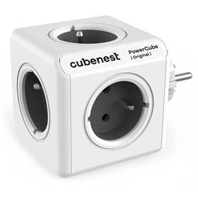Rozbočovací zásuvka Cubenest Powercube Original, 5x zásuvka šedá/bílá


